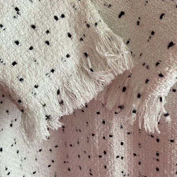 Dainty Jewell’s Winter Vogue White Long Sleeve Modest Tweed Dress with fringe - Picture 5 of 14